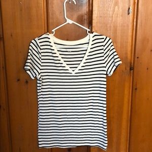 Medium Striped V Neck Tee